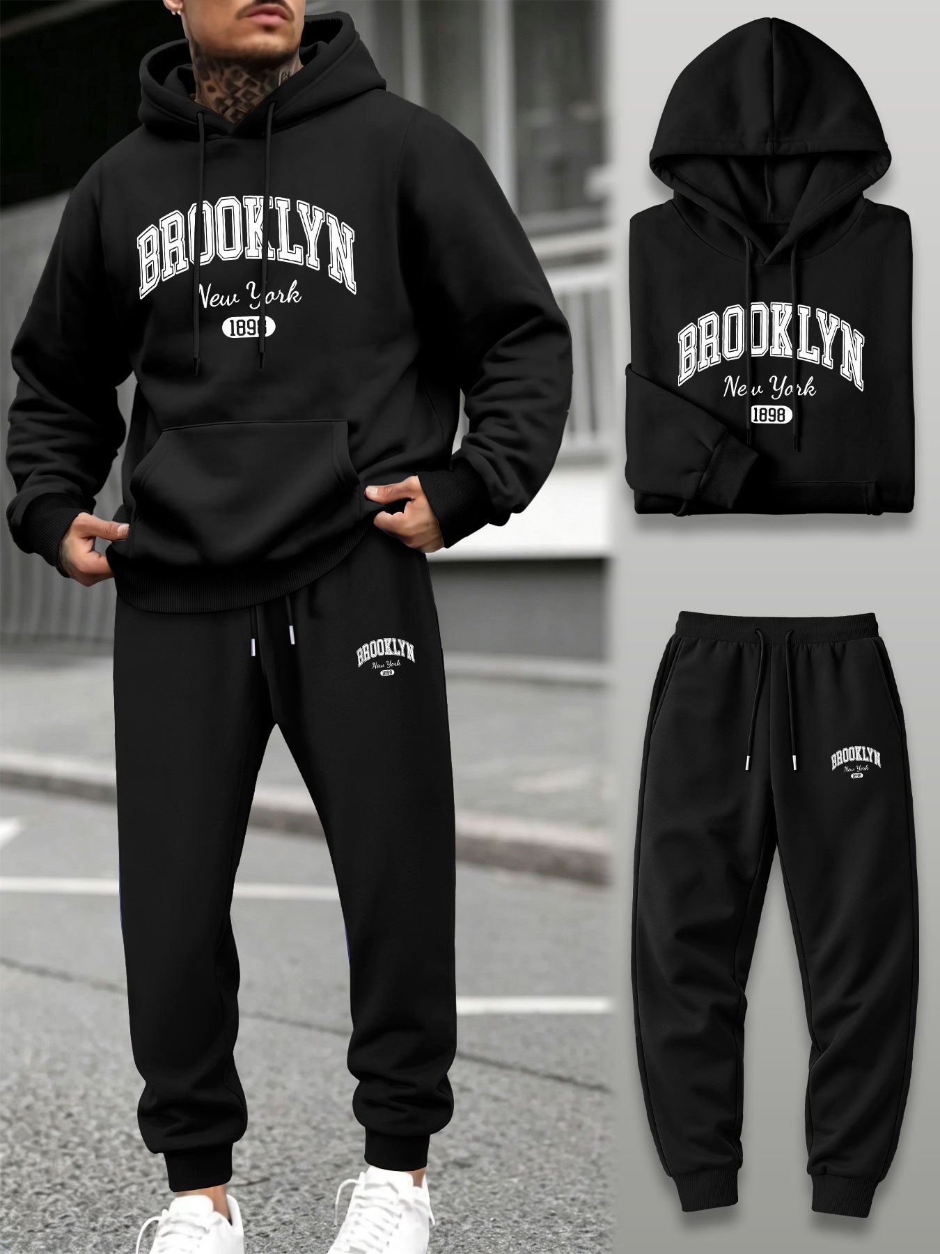 Joggers Pants - Heren 2-delige trainingspak hoodie joggingbroek set