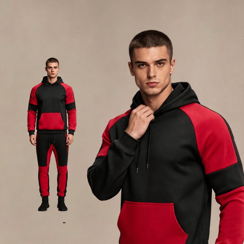 Heren kleurblok hoodie en jogg - Joggers Pants recensie en prijs